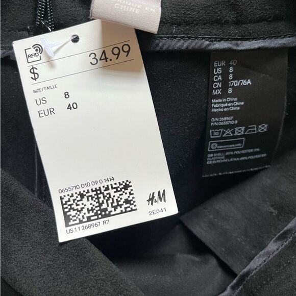 H&M skirt with black suede effect pencil mini size 8 NWT - Picture 3 of 4